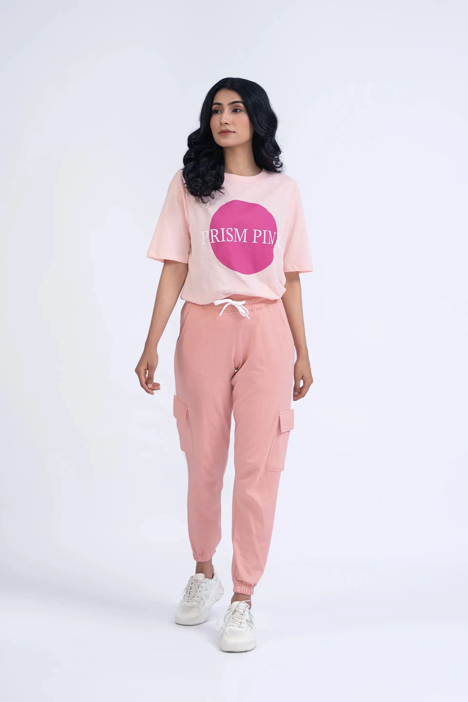 Pink Oversized Knitted Jogger Pants