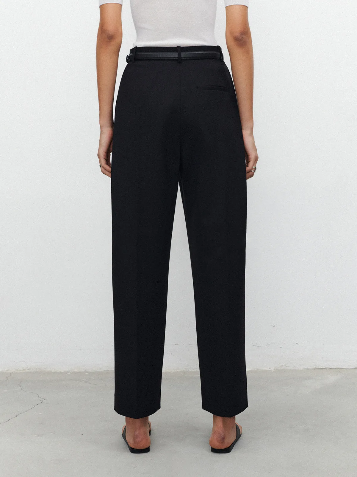 Pocket Straight Leg Trendy Pants Without Belt