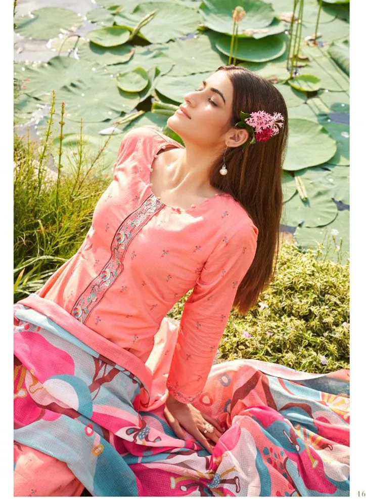 Pure Lawn Cotton Unstitched Suit Dress Material with Dupatta