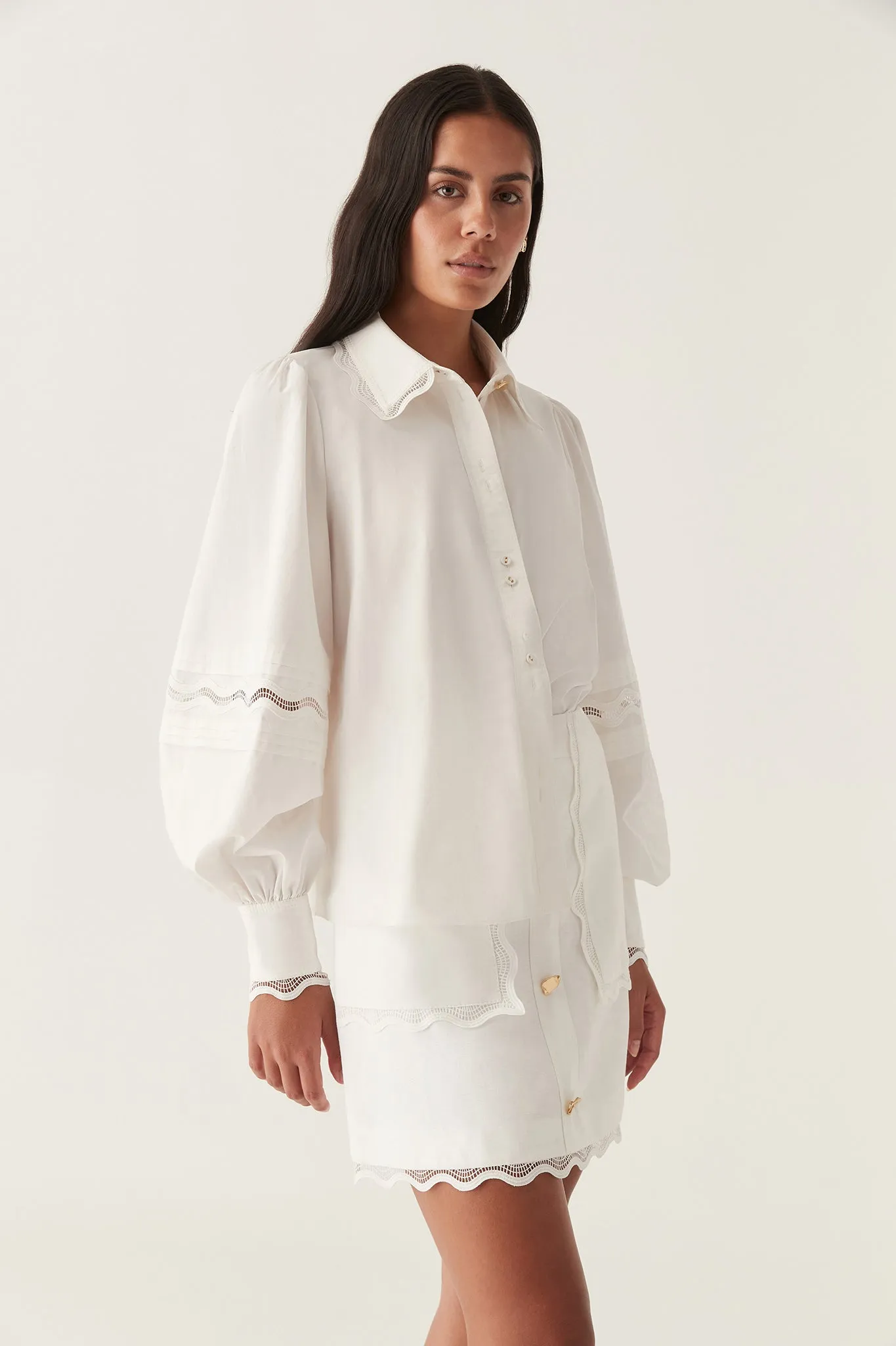 Reva Wave Trim Blouse