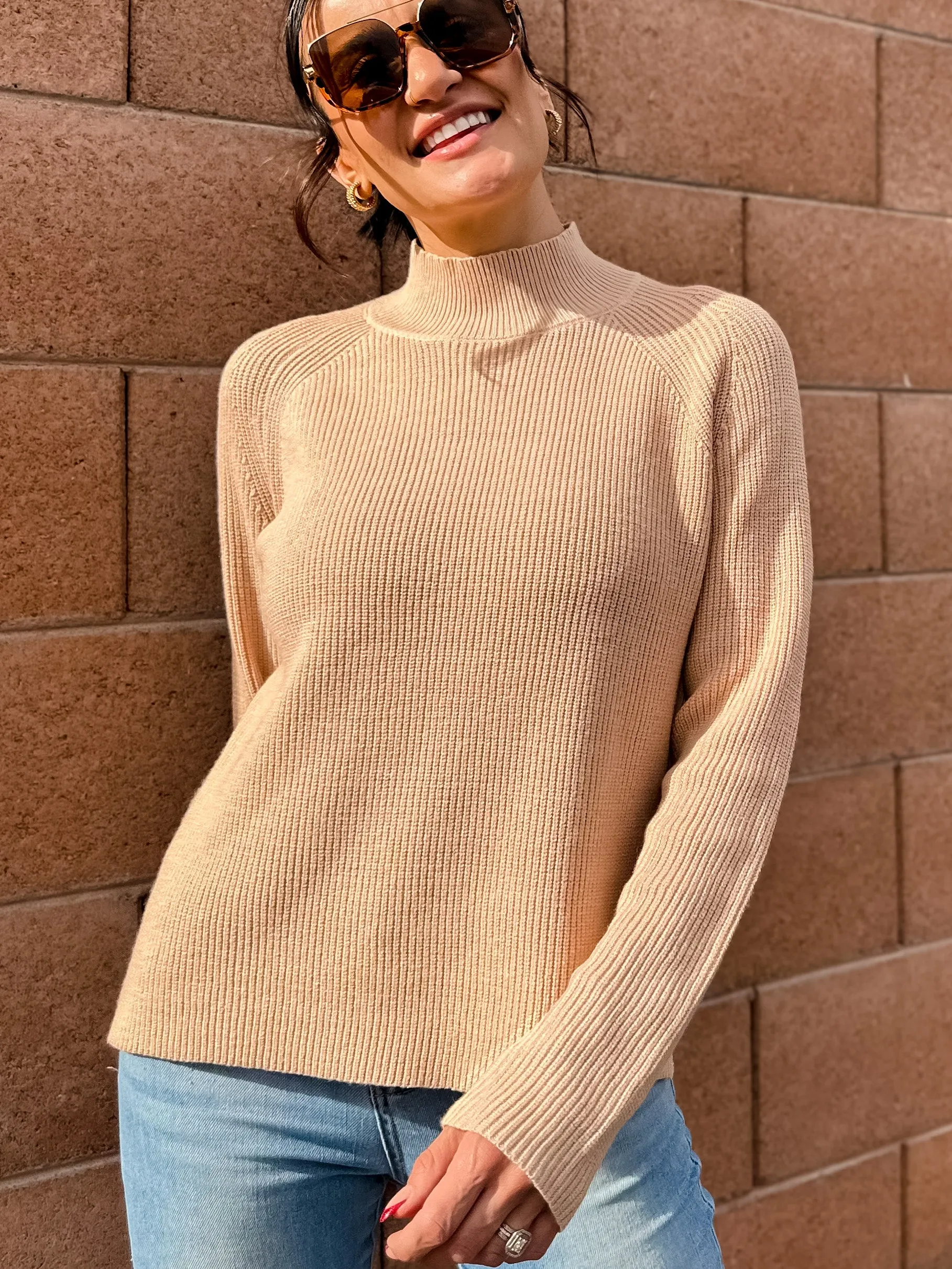 Ribbed Mock Relaxed Sweater