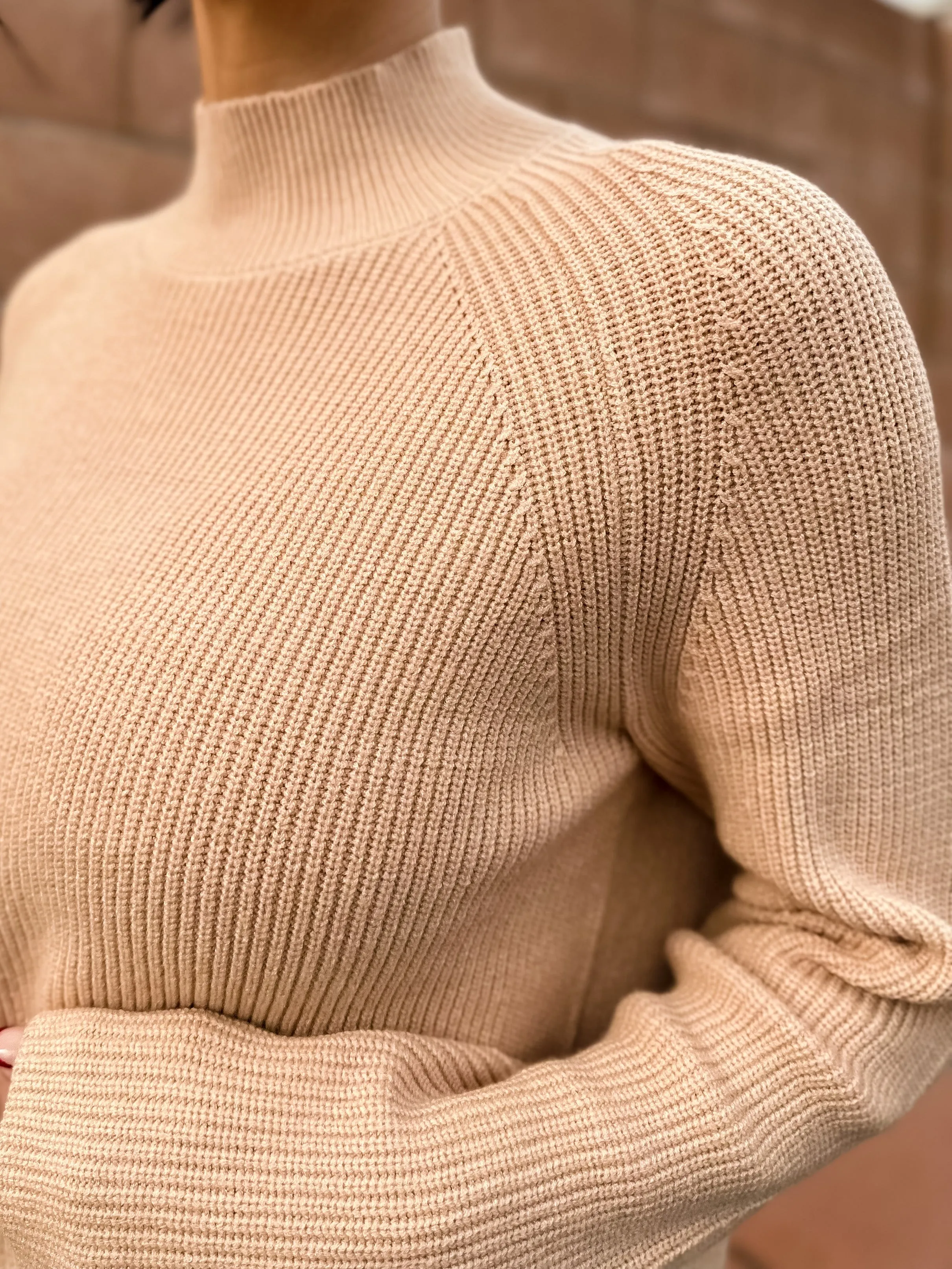 Ribbed Mock Relaxed Sweater