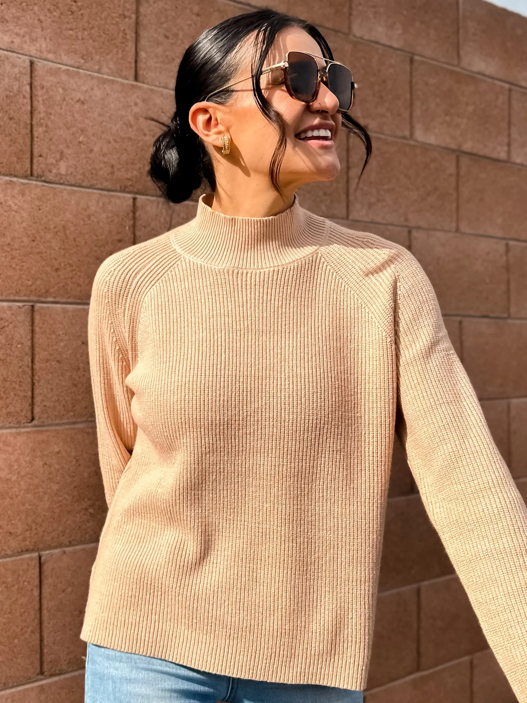 Ribbed Mock Relaxed Sweater