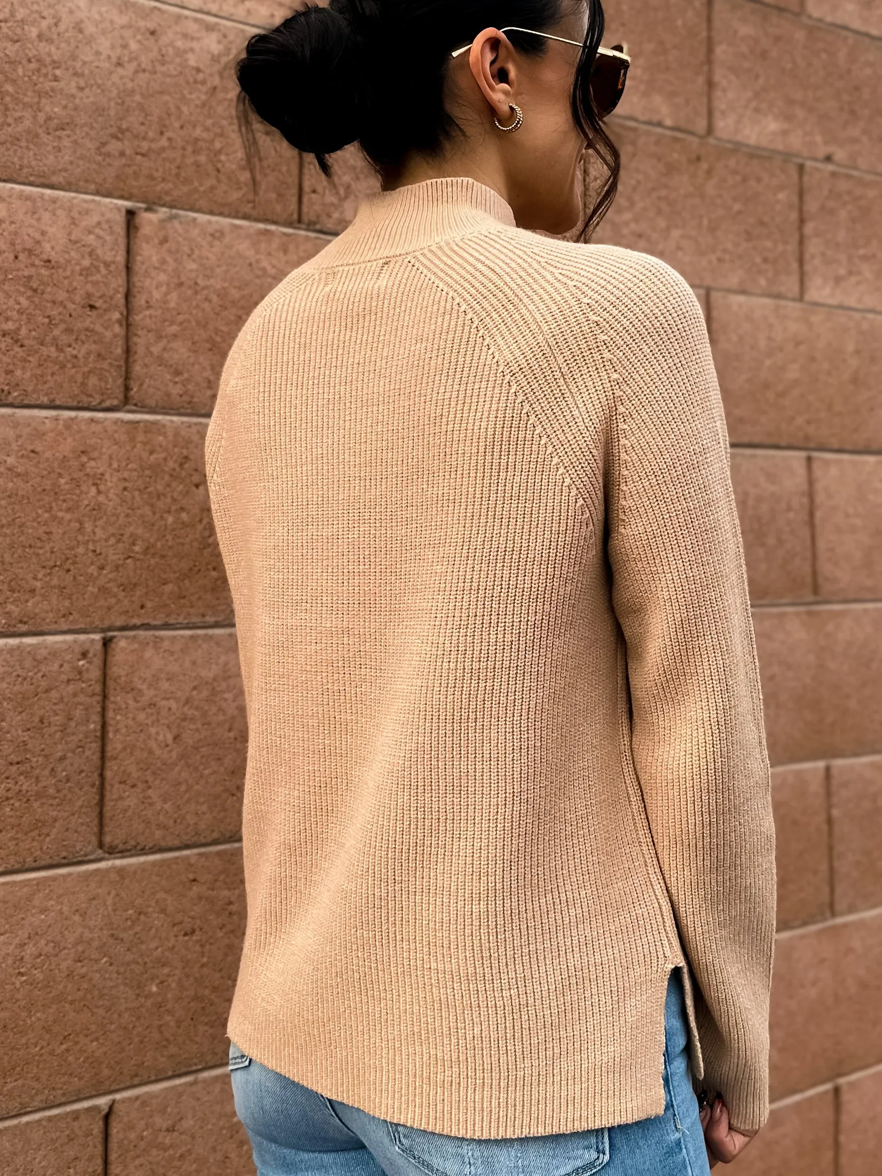 Ribbed Mock Relaxed Sweater