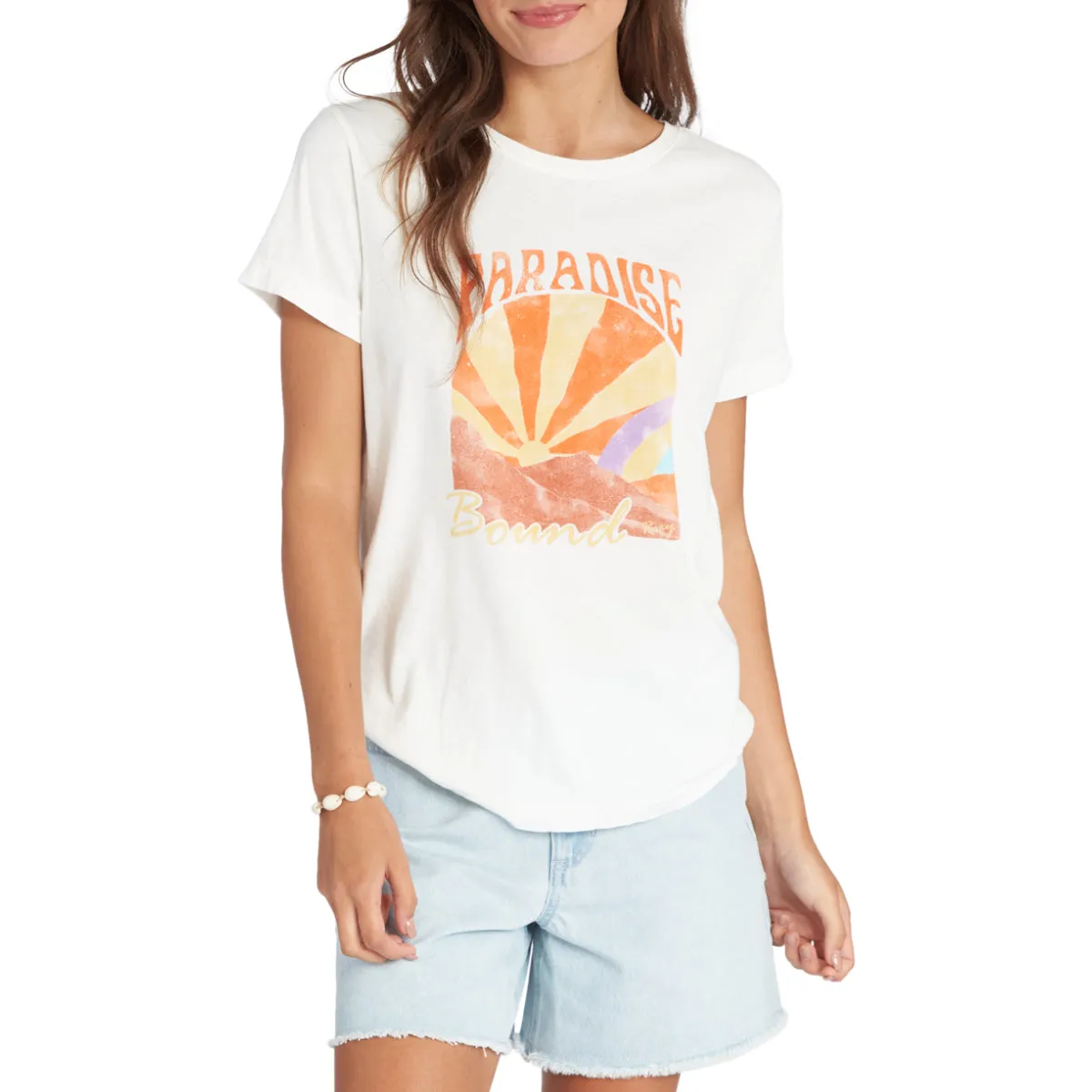 Roxy Women's Watercolor Landscape Boyfriend T-Shirt