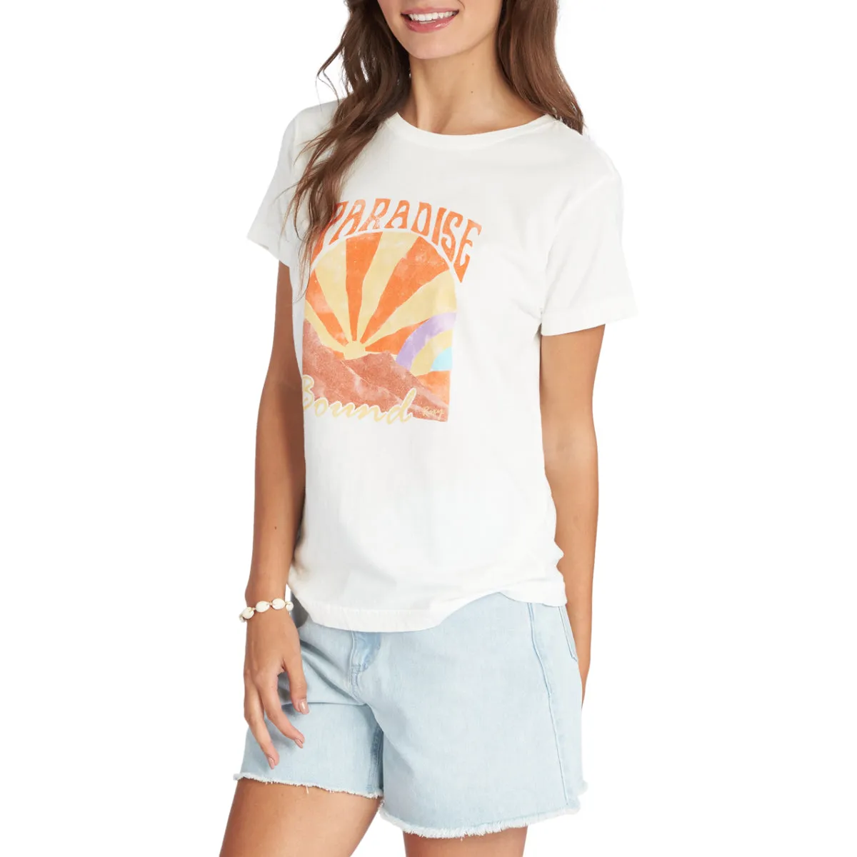 Roxy Women's Watercolor Landscape Boyfriend T-Shirt