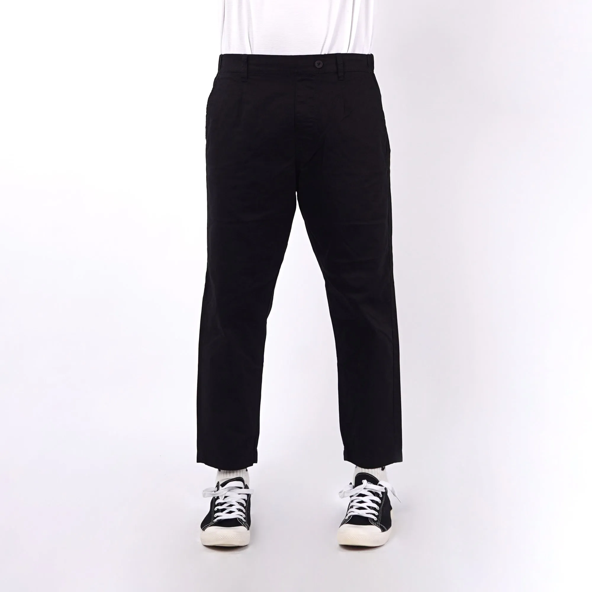 RRJ Ladies Basic Non-Denim Trouser Pants for Ladies Drawstring Regular Fitting 145926-U (Black)