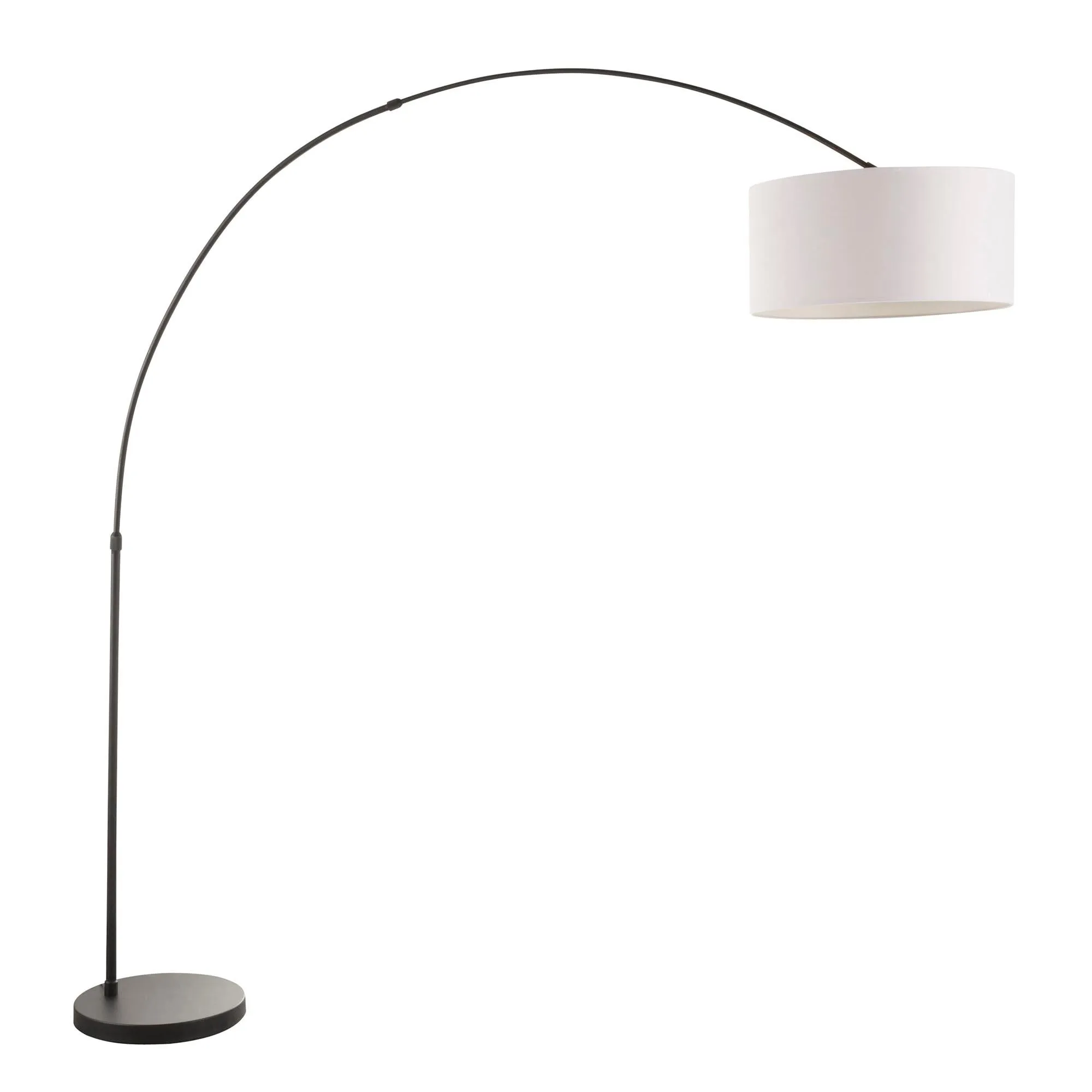 Salon Contemporary Floor Lamp with Black Base and White Shade by LumiSource