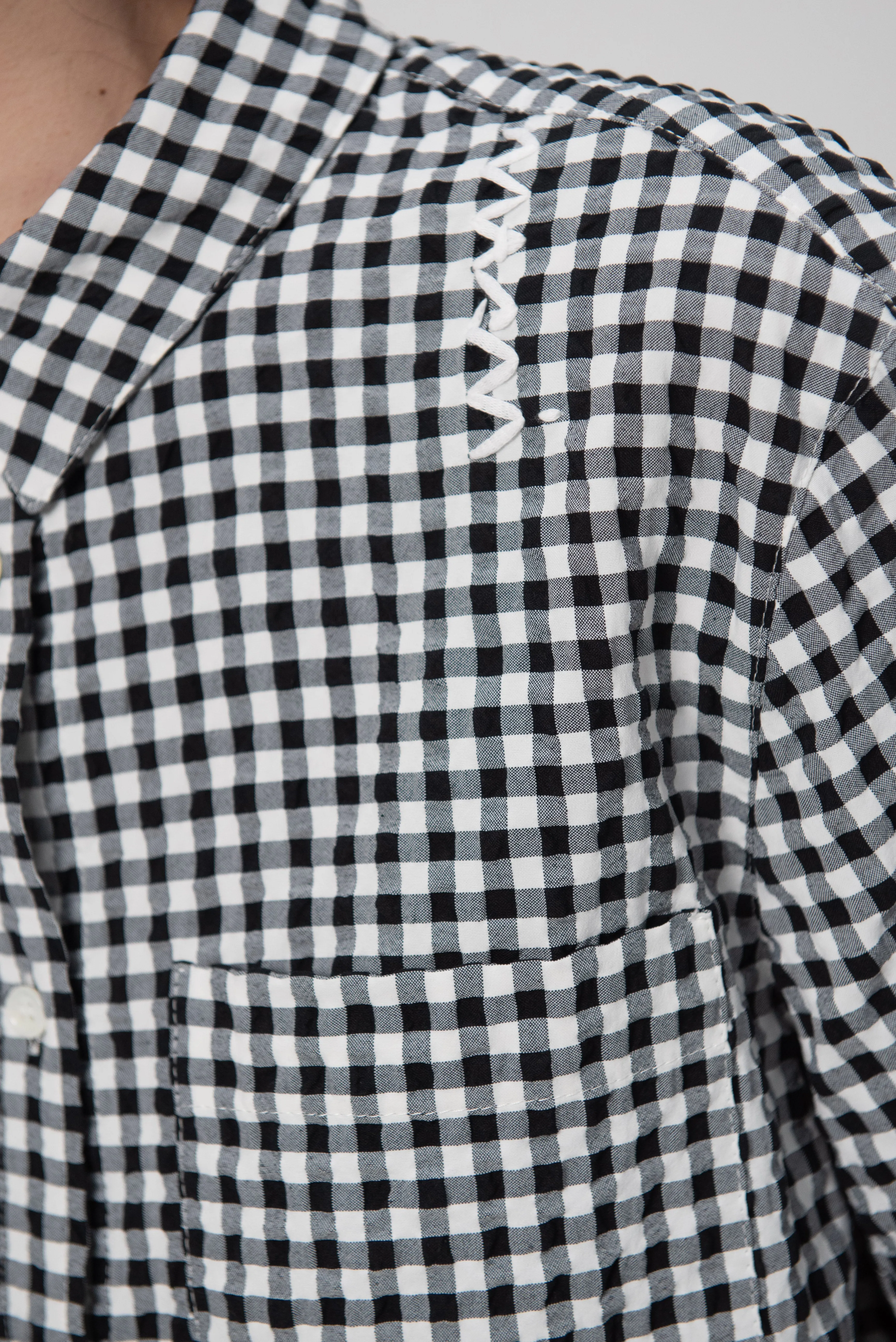 Seersucker Checked Shirt, Black