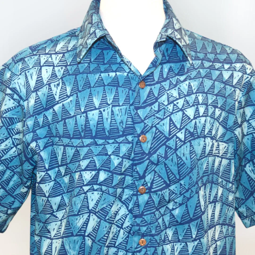 Shark Tooth Stylish Print Hawaiian Shirt | Blue