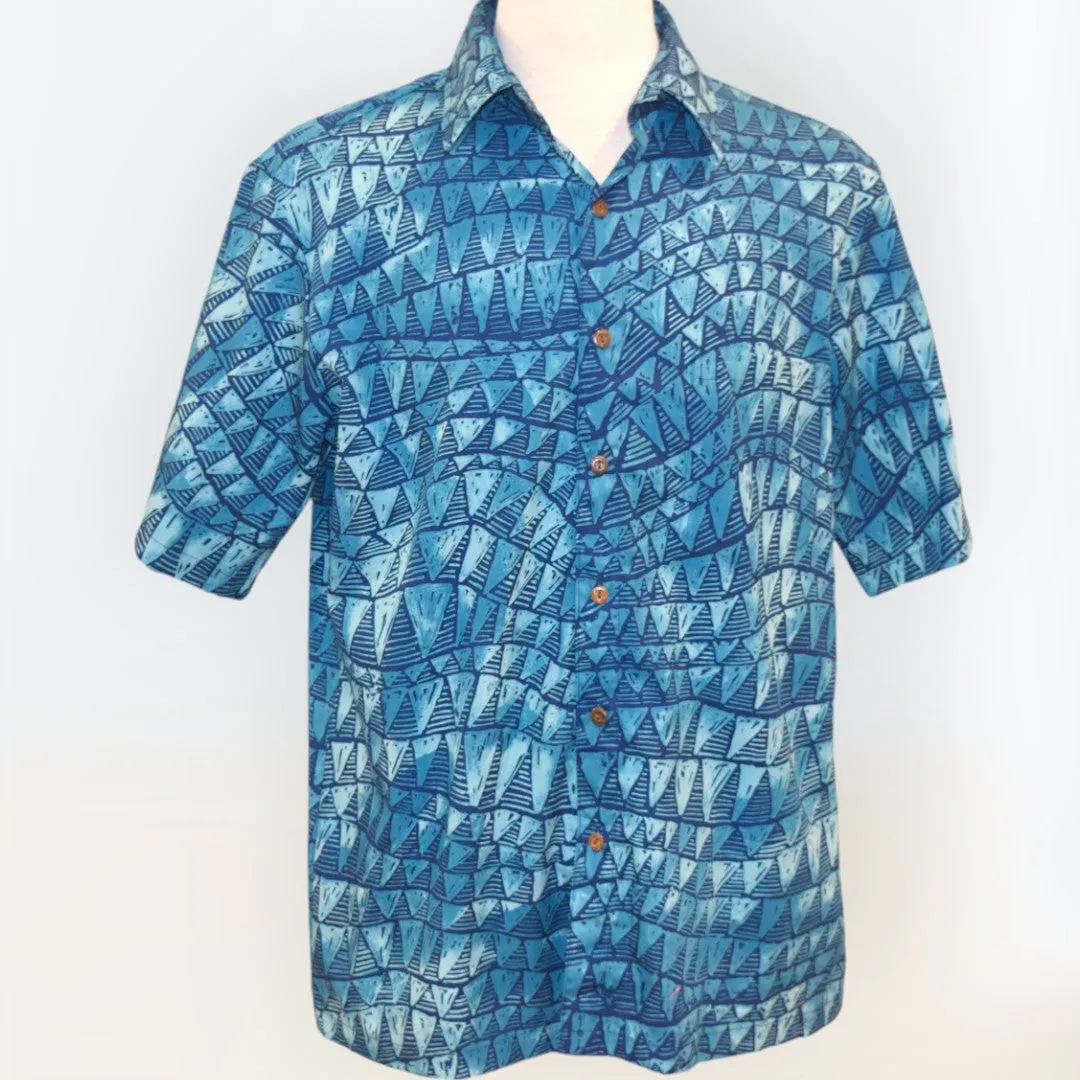 Shark Tooth Stylish Print Hawaiian Shirt | Blue