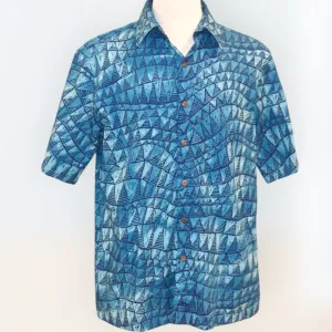 Shark Tooth Stylish Print Hawaiian Shirt | Blue