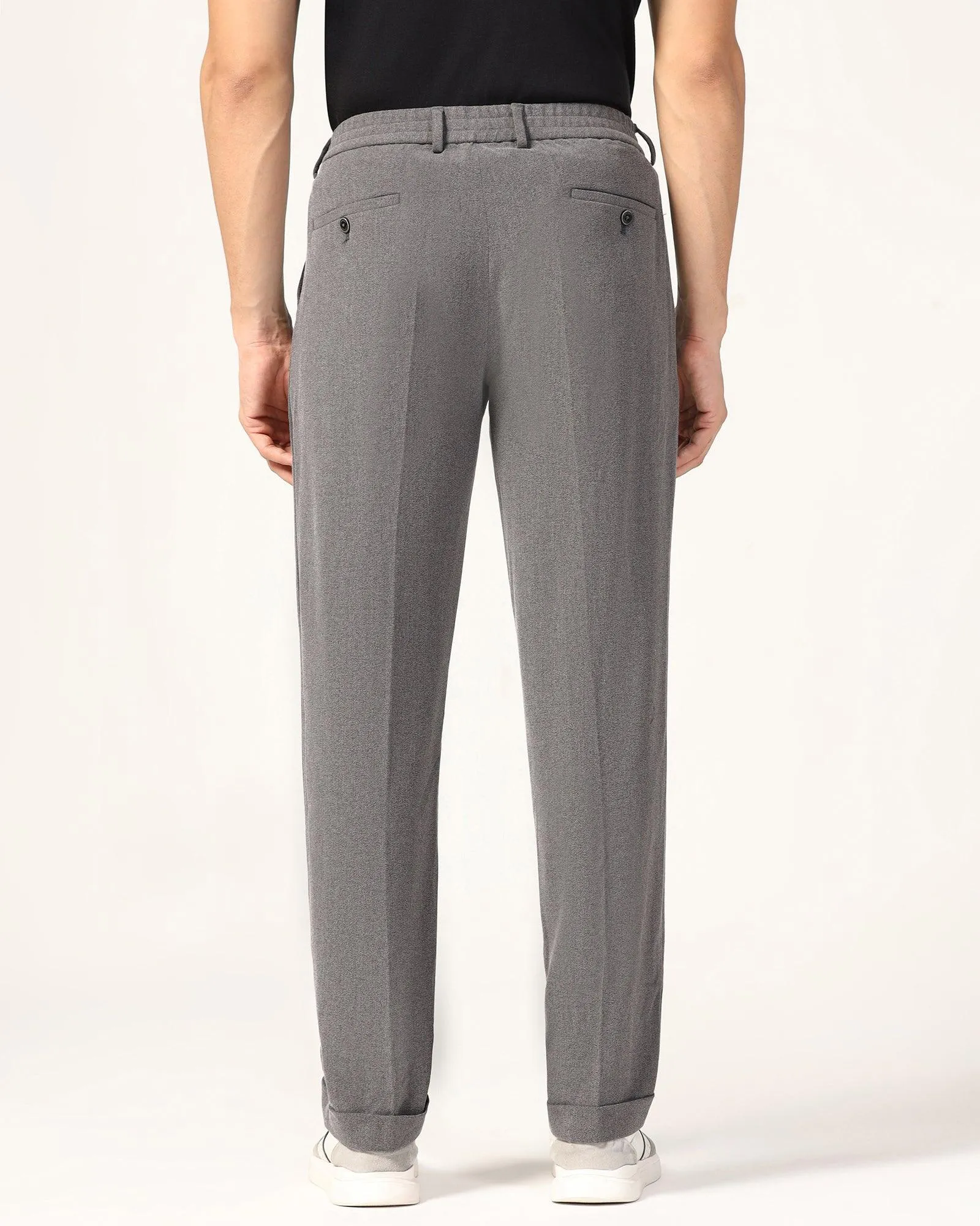 Sneaker Fit Charcoal Textured Pant - Carens