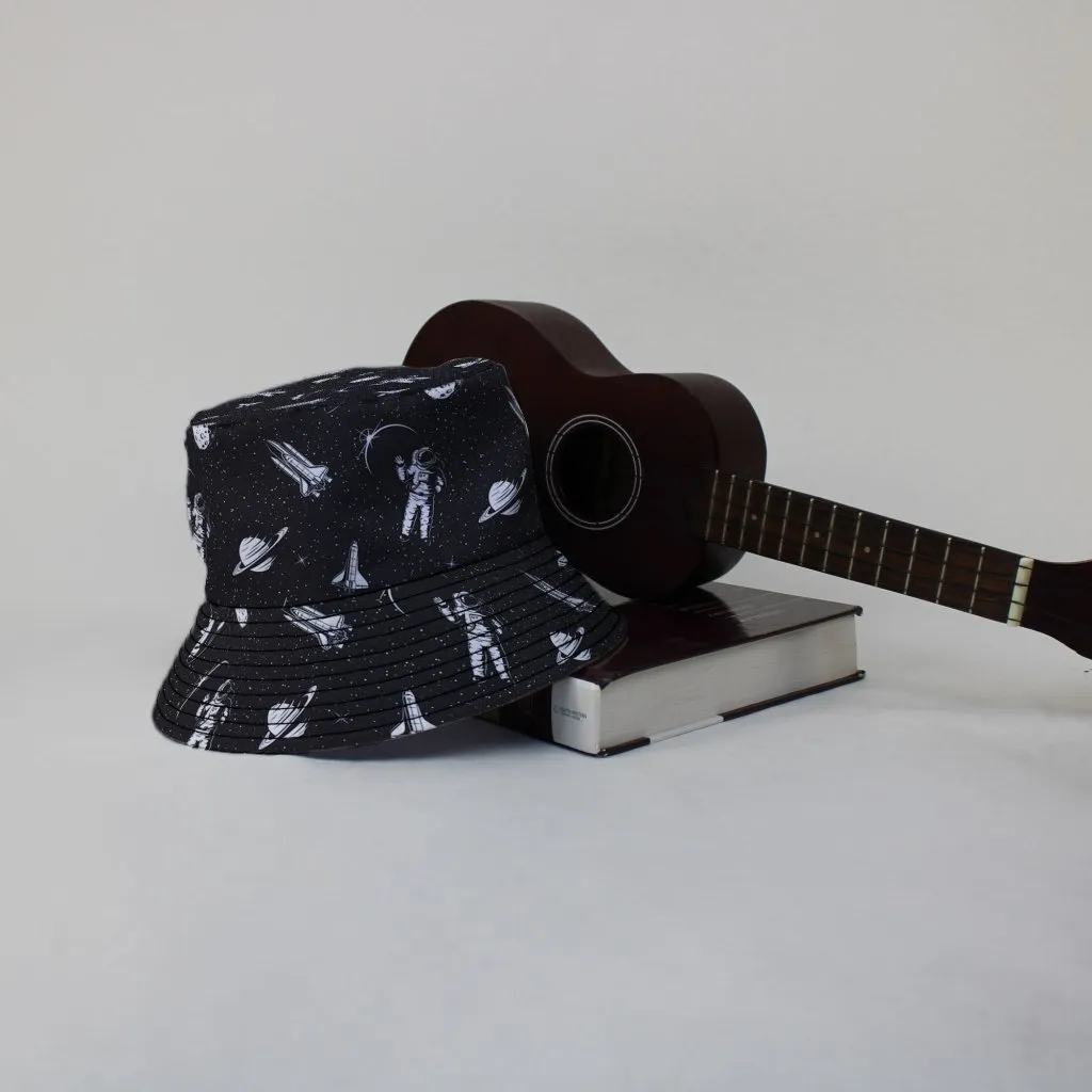 Space Mission Black Outer Space Bucket Hat