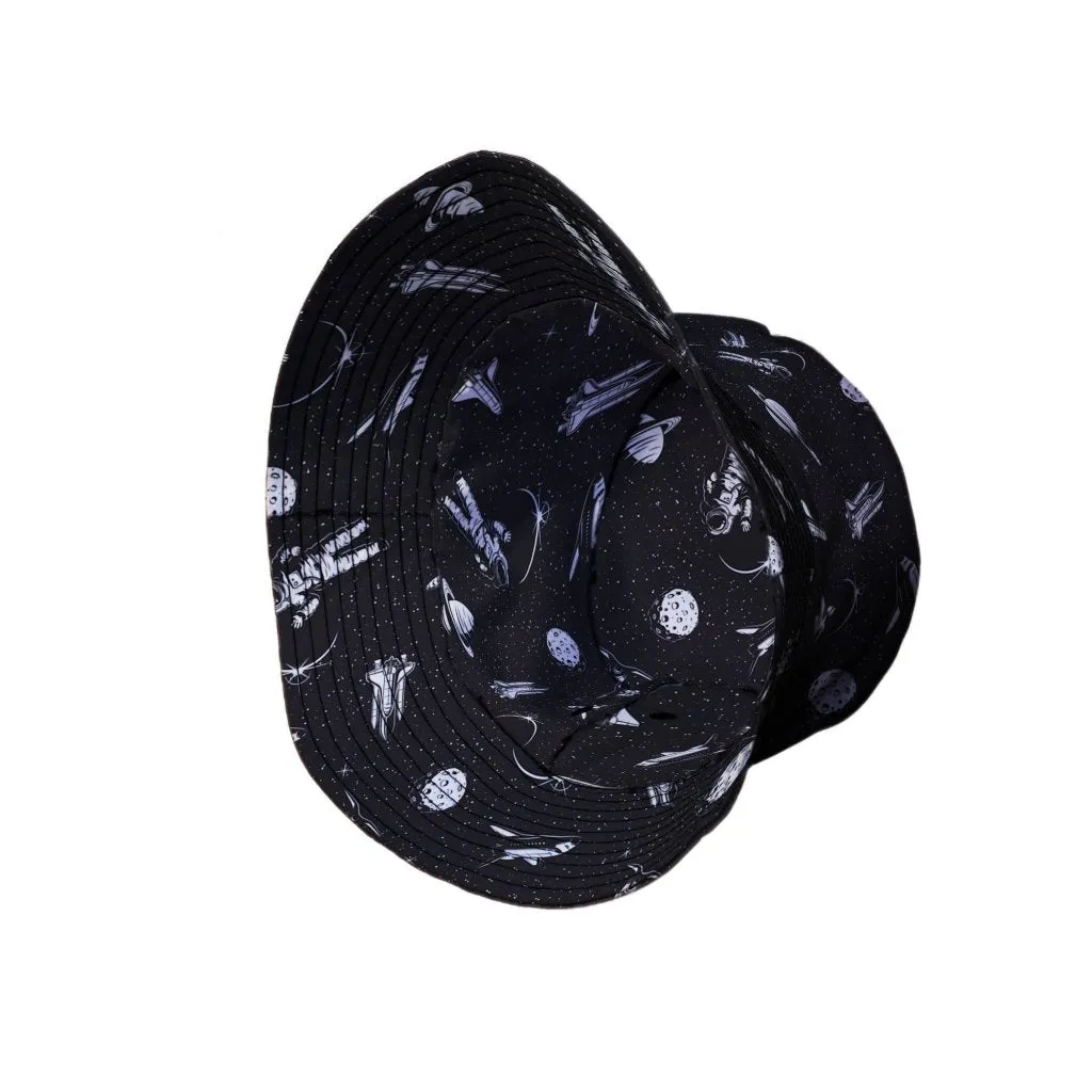 Space Mission Black Outer Space Bucket Hat