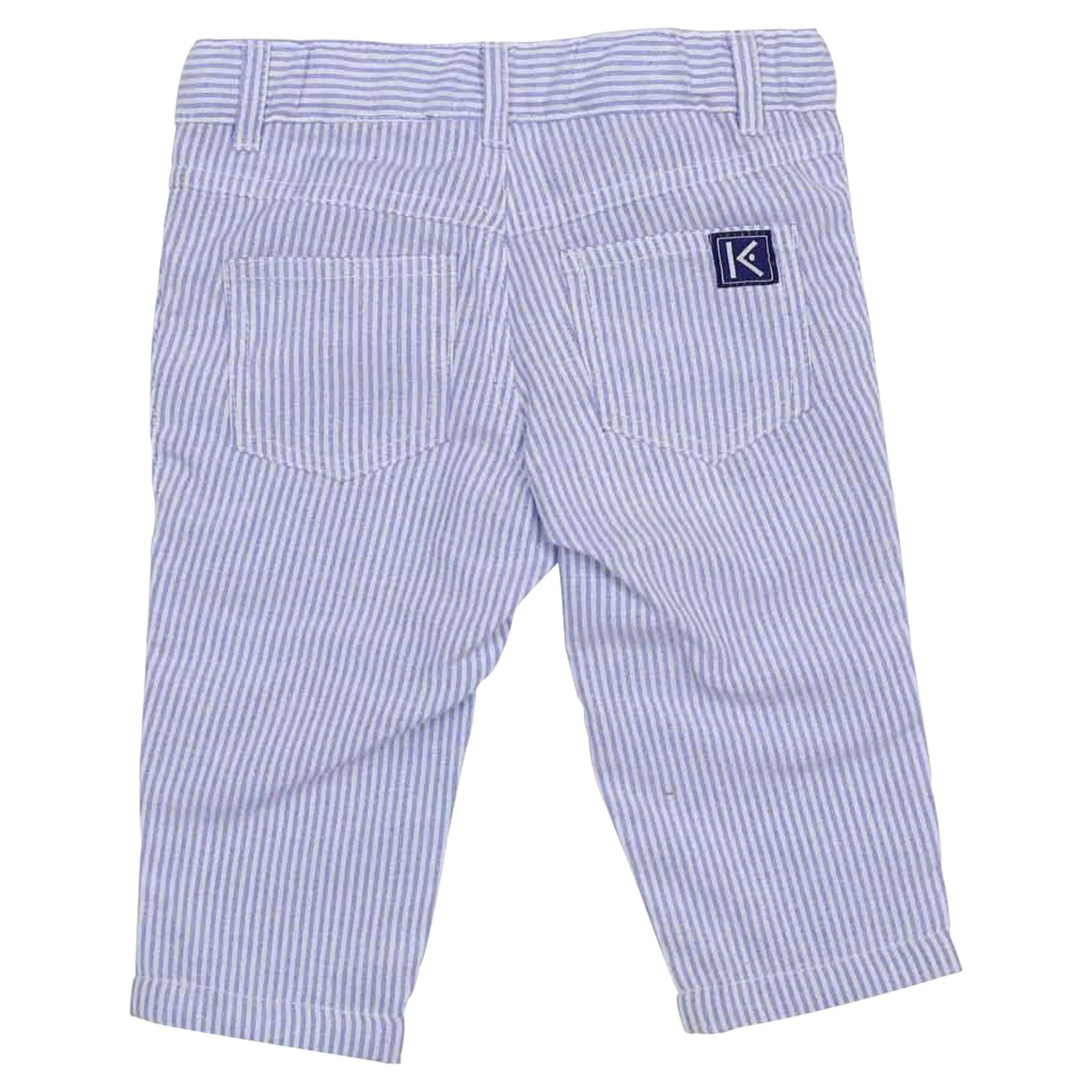 Striped Cotton Twill Pant Blue