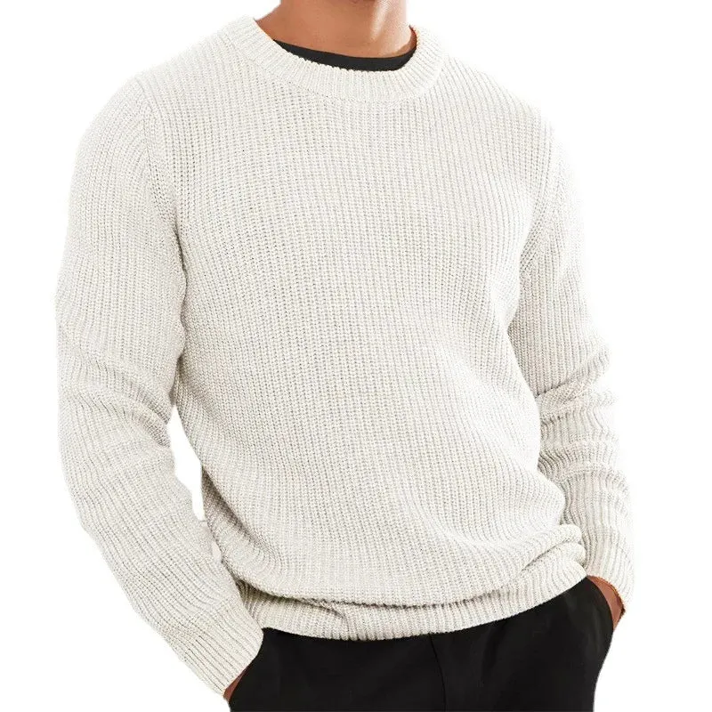 Wiaofellas  -  Men's Solid Color Sweater Autumn Winter Pullovers Rollneck Knitted High Quality Warm Jumper Slim Fit Casual Sweaters Men