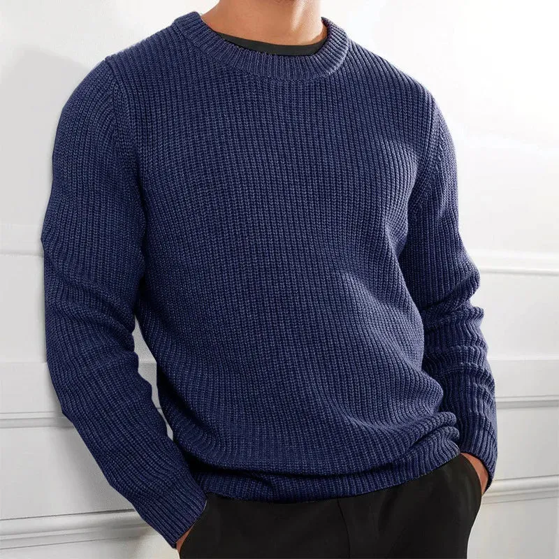 Wiaofellas  -  Men's Solid Color Sweater Autumn Winter Pullovers Rollneck Knitted High Quality Warm Jumper Slim Fit Casual Sweaters Men