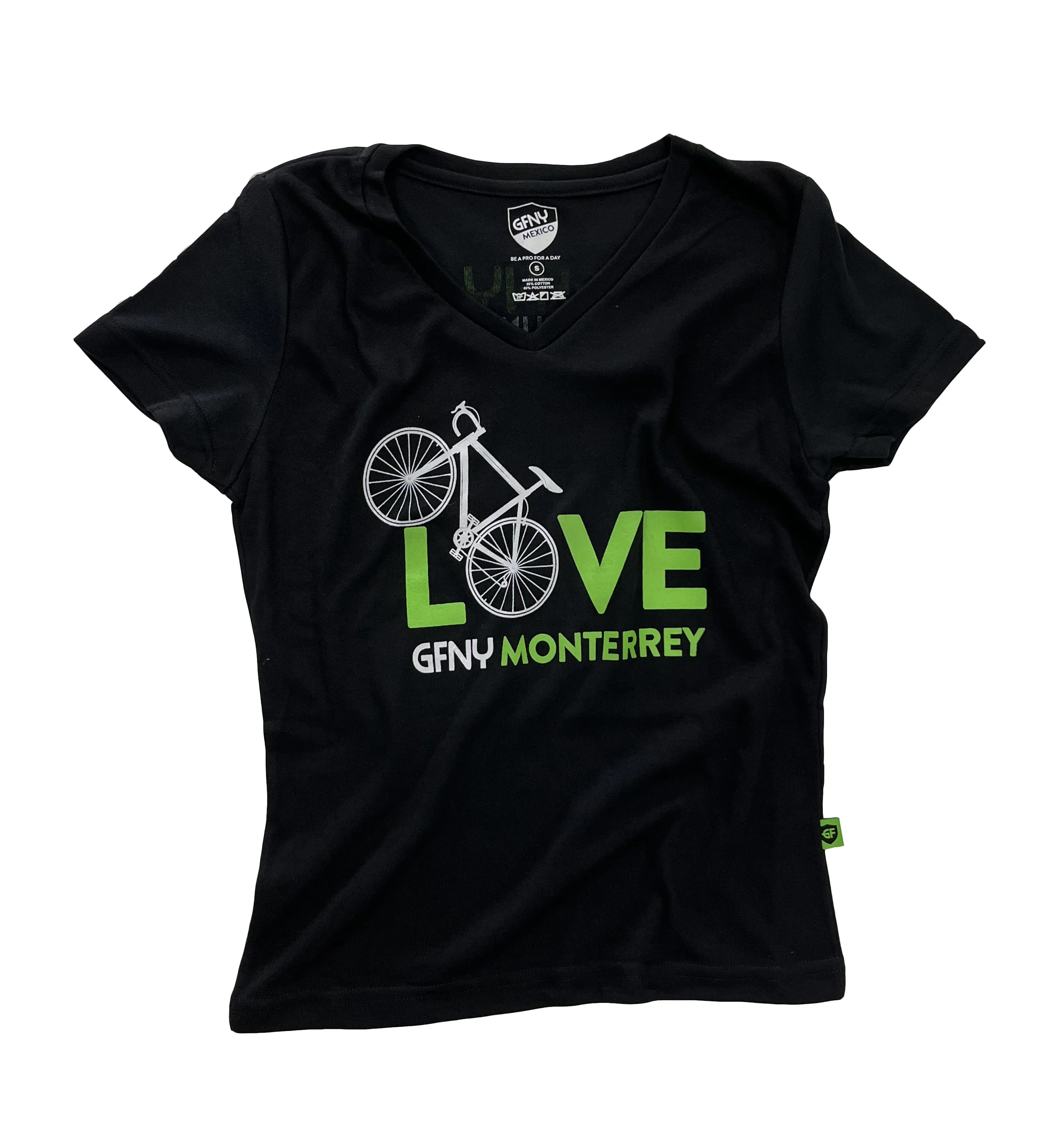 WOMAN BLACK T-SHIRT LOVE MONTERREY