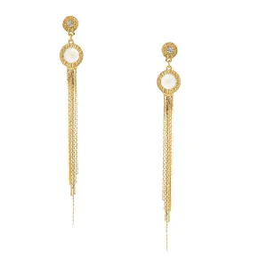 Yellow Chimes Earrings For Women Gold Tone Elegant Long Tassel Chain Drop Dangle Earrings For Women and Girls