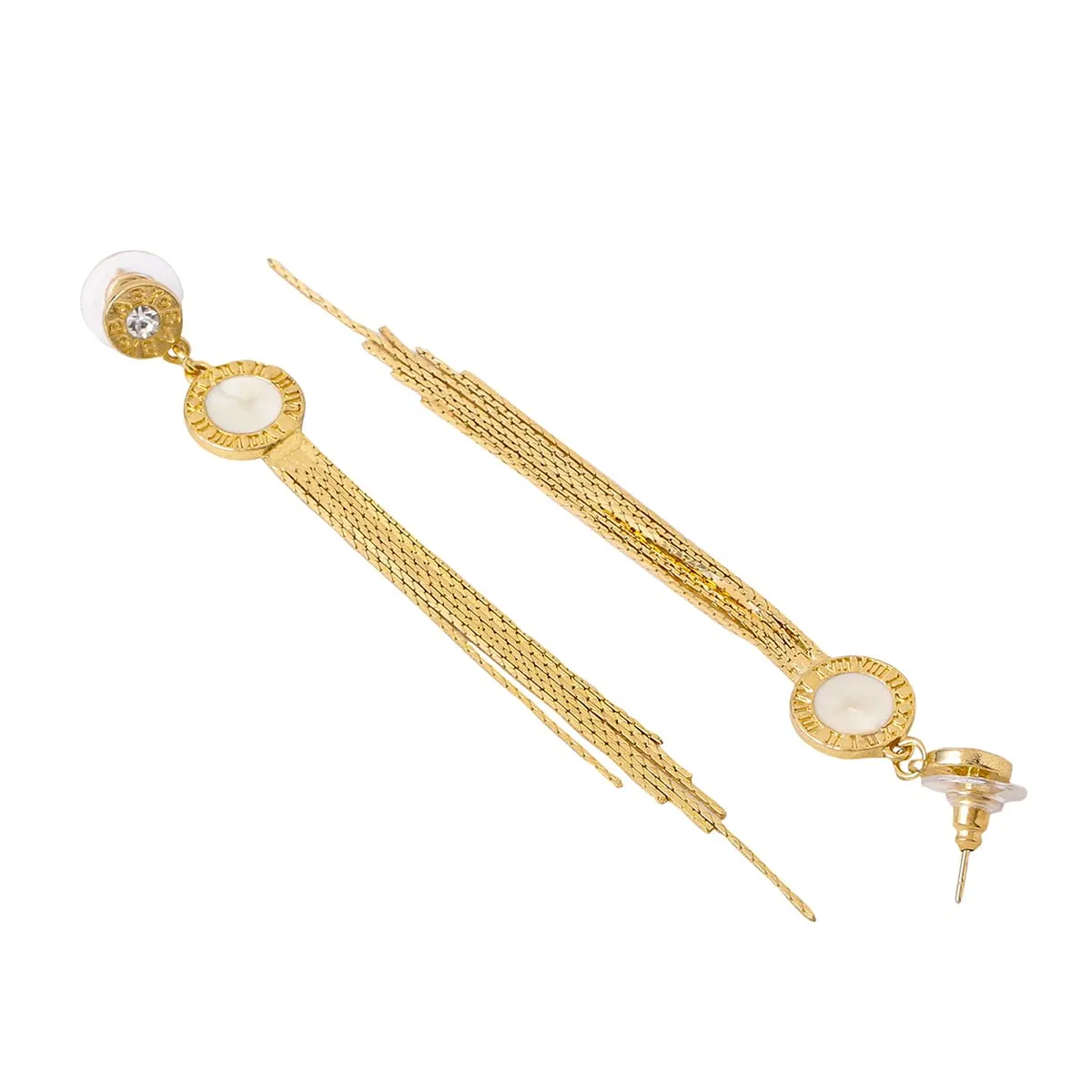 Yellow Chimes Earrings For Women Gold Tone Elegant Long Tassel Chain Drop Dangle Earrings For Women and Girls